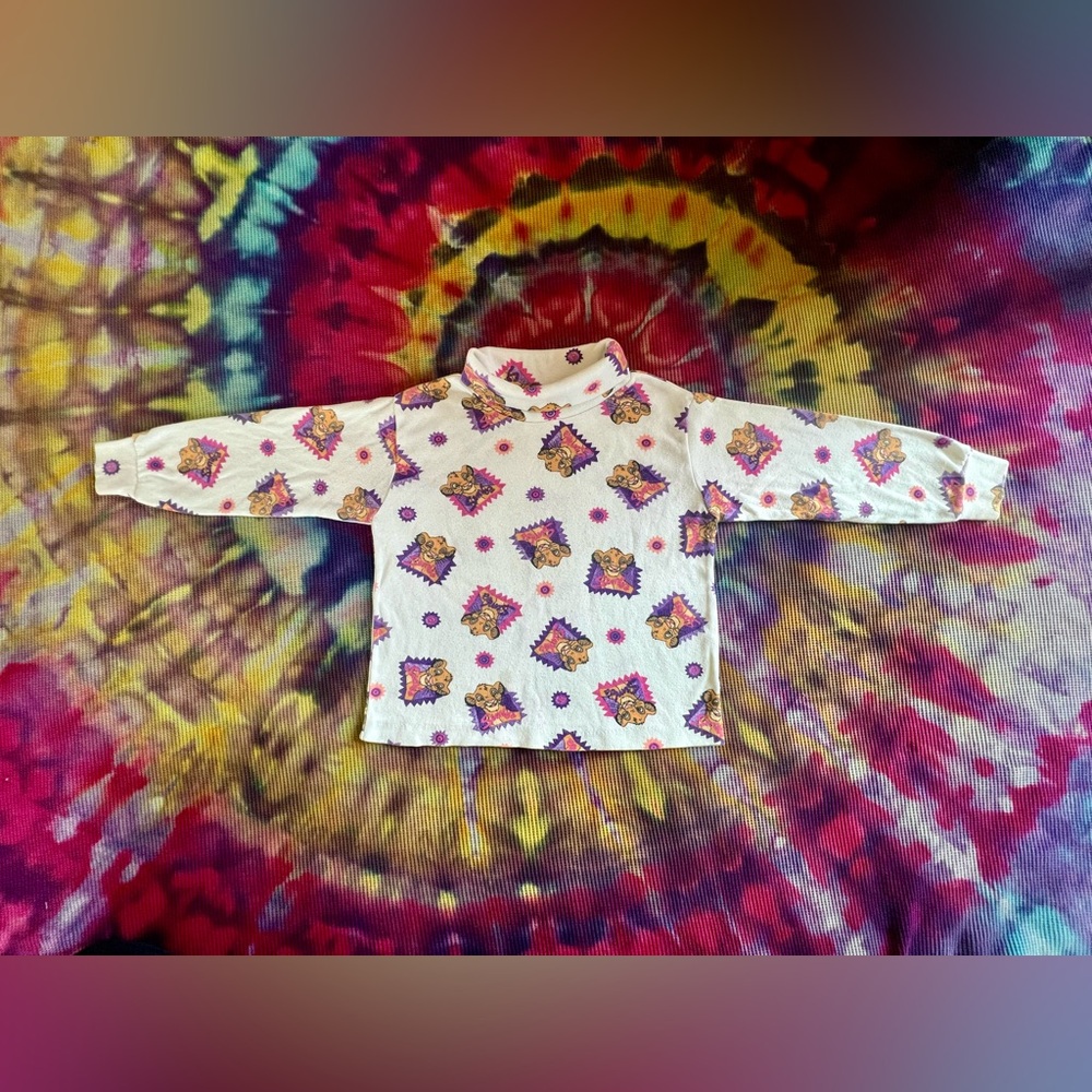 🦁RARE Vintage Disney 90’s Lion King Simba Turtleneck Longsleeve T Shirt 4T